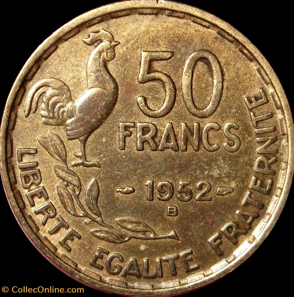 50 Francs 1952 B monnaies 50 francs 1952 b