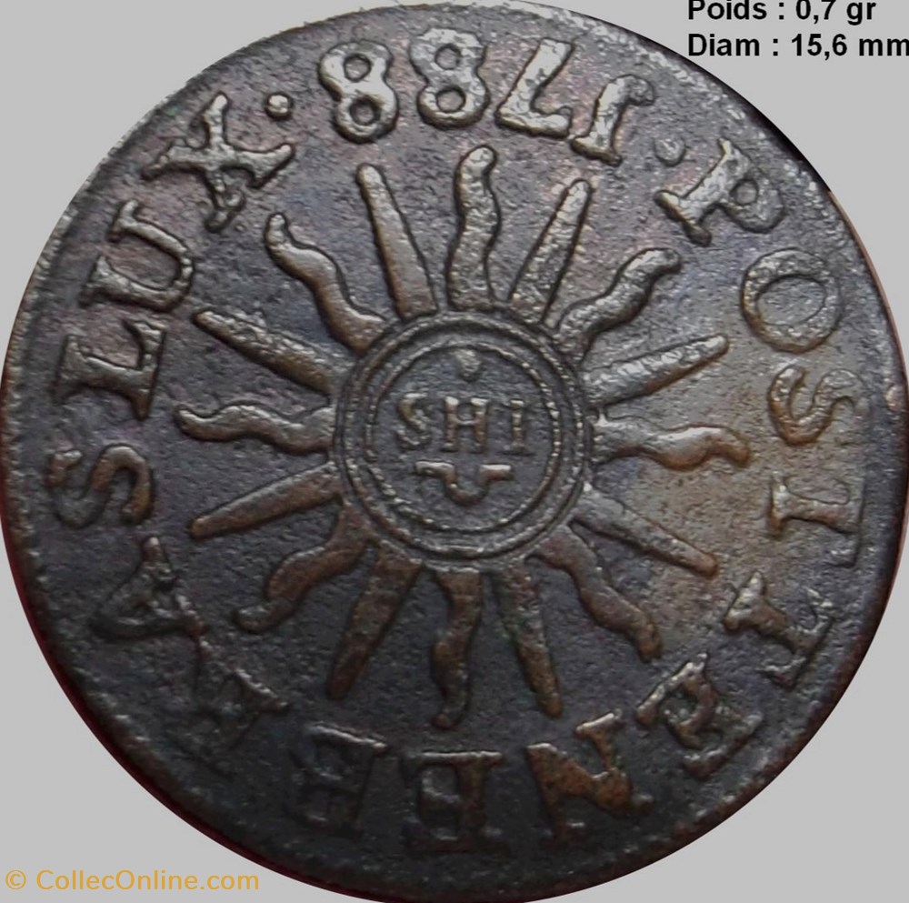 monnaies europe medievale a suisse six deniers republique de geneve 1788