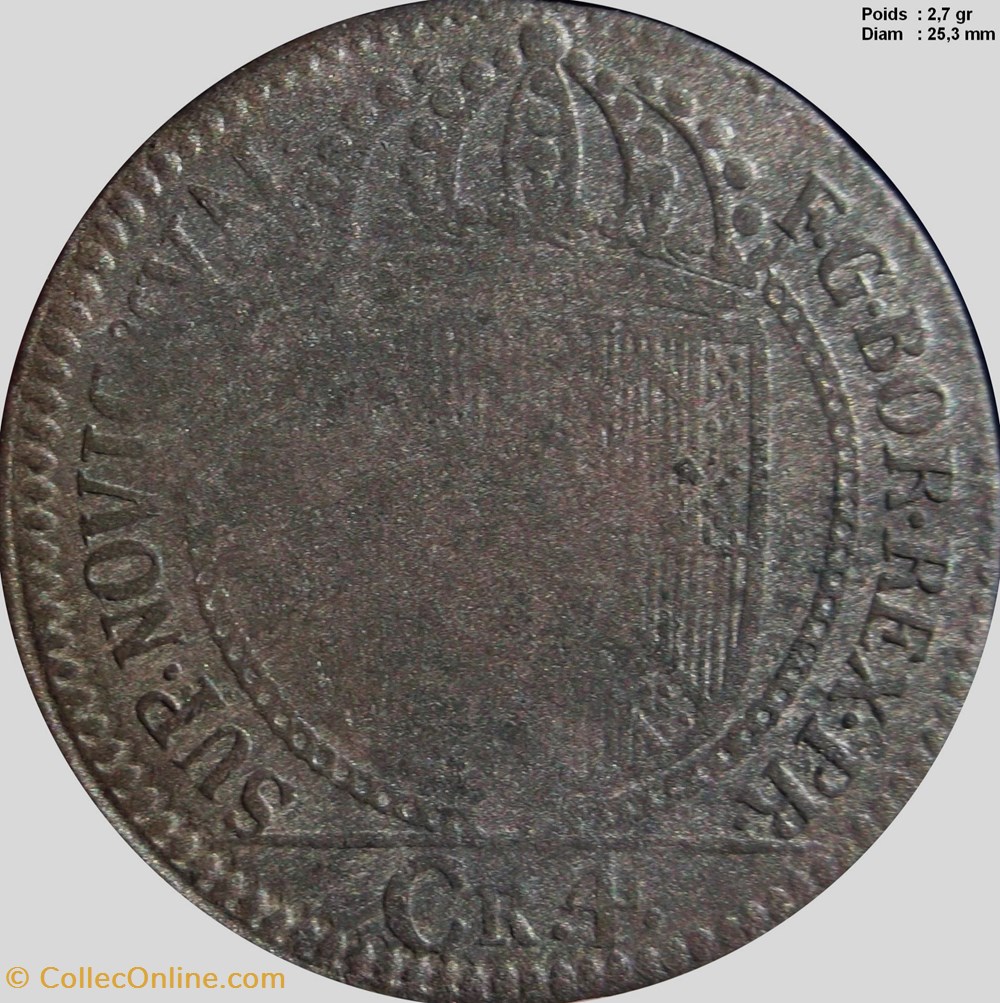 Neuchatel 4 Kreuzer (1 Batzen) Frédéric Guillaume II 1790 monnaies europe medievale suisse neuchatel 4 kreuzer 1 batzen frederic guillaume ii 1790