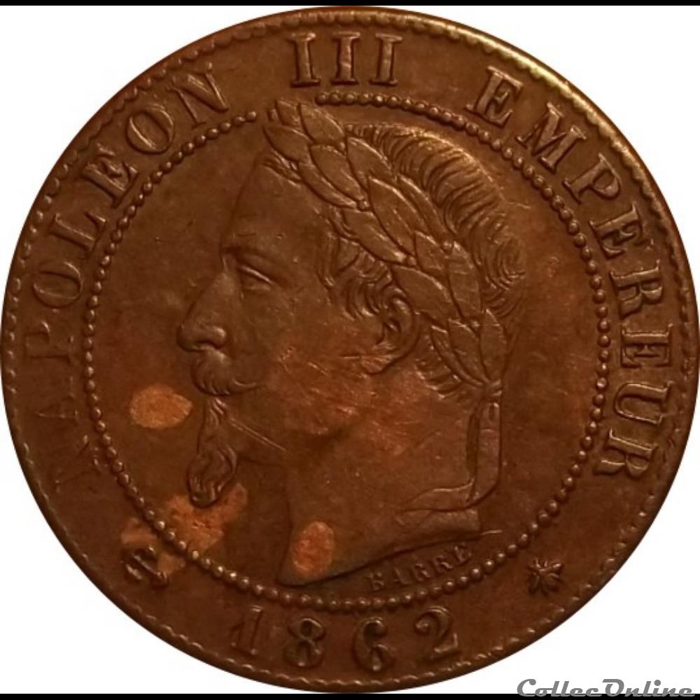 1 Centime Napoléon Tete Laurée 1862 A monnaie antique romaine 1 centime napoleon tete lauree 1862 a