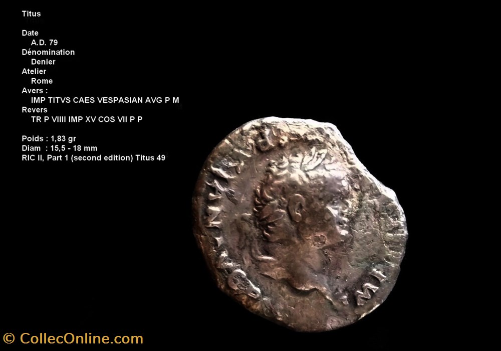 TITUS RIC II, Part 1 (second edition) Titus 49 monnaies antiques romaines republicaines imperiales titus ric ii part 1 second edition titus 49