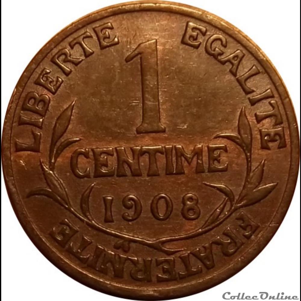 1 Centime Daniel Dupuis 1908 monnaie france moderne 1 centime daniel dupuis 1908