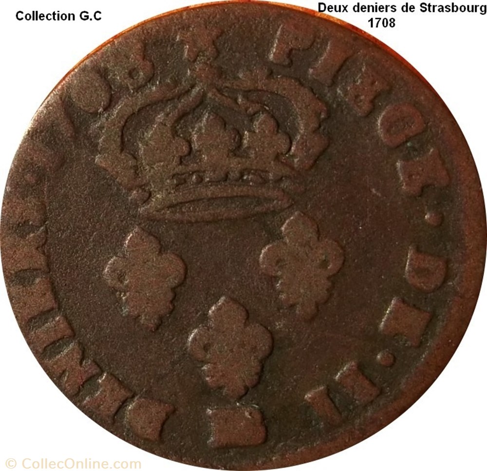 Deux deniers de Strasbourg 1708 monnaie deux deniers de strasbourg 1708