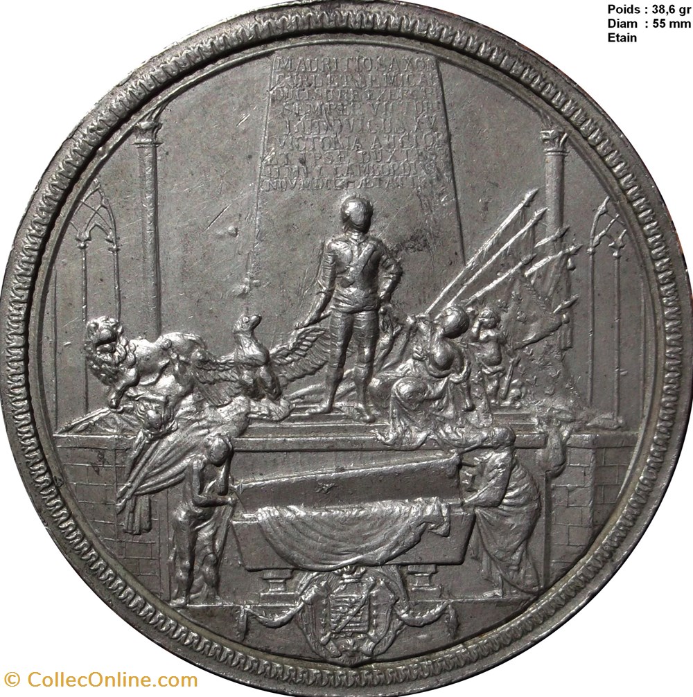 medailles louis xv dit le bien aime medaille du mausolee du marechal maurice de saxe