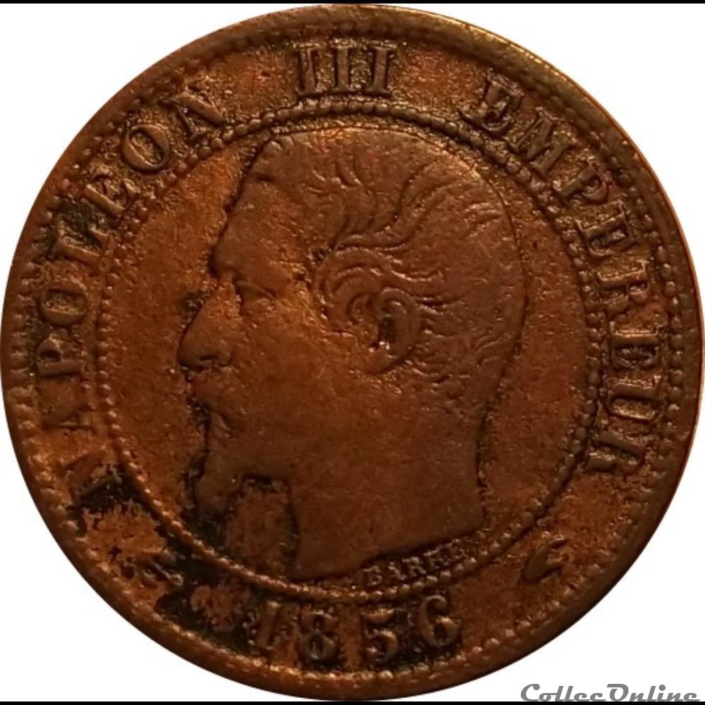 1 Centime Napoléon III Tète Nue 1856 A monnaie france romaine 1 centime napoleon iii tete nue 1856 a