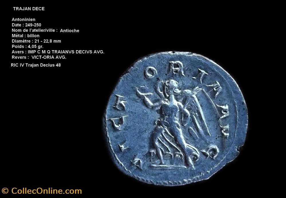 TRAJAN DECE VICTORIA AVG RIC IV Trajan Decius 48 monnaies antiques romaines republicaines imperiales trajan dece victoria avg ric iv trajan decius 48