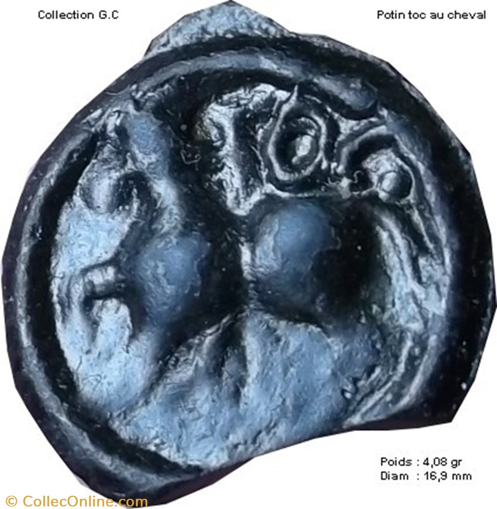 monnaie antique av jc ap gauloise potin toc au cheval