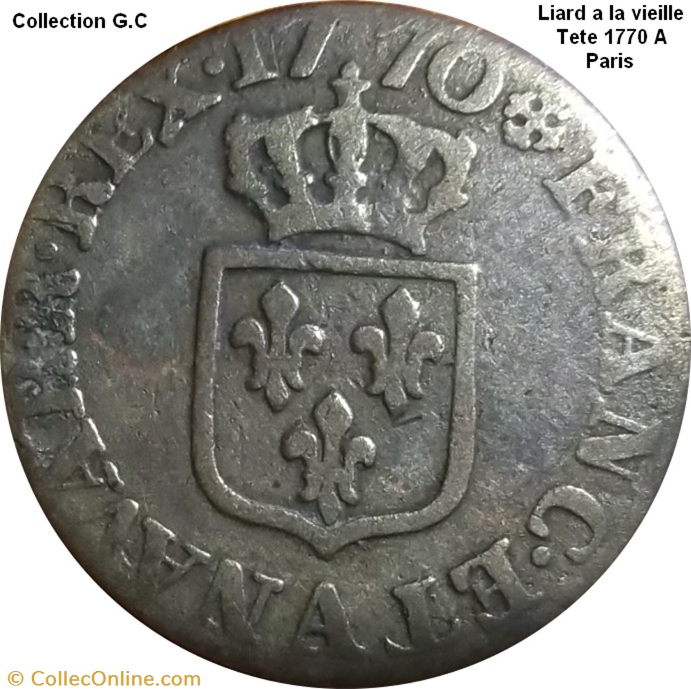 monnaie france royale liard a la vieille tete 1770 a paris