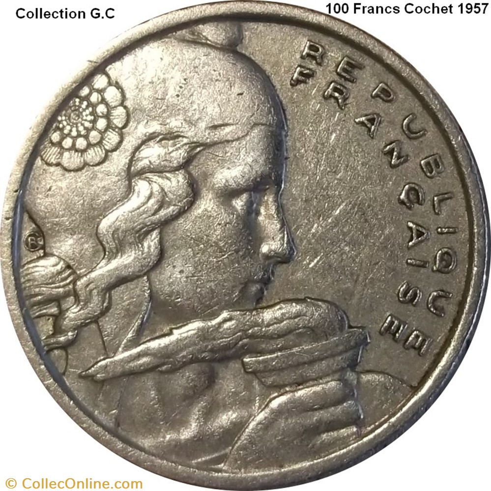 100 Francs Cochet 1957 monnaie france moderne 100 francs cochet 1957