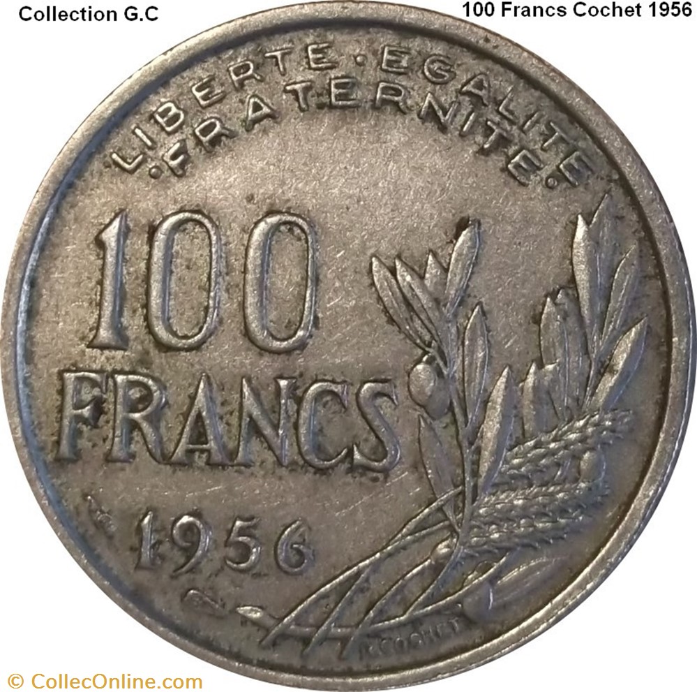 100 Francs Cochet 1956 monnaie france moderne 100 francs cochet 1956