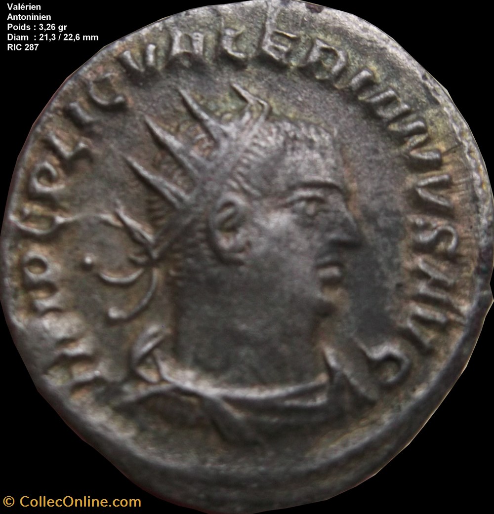 Antoninien VALERIEN RIC 287 monnaies antiques romaines imperiales et republicaines antoninien valerien ric 287