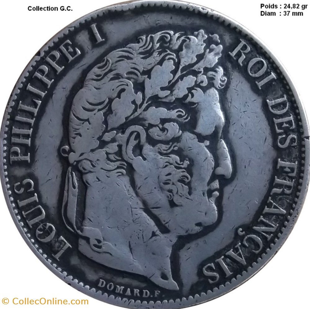 5 francs IIIe type Domard 1845 Strasbourg monnaies france modernes 5 francs iiie type domard 1845 strasbourg