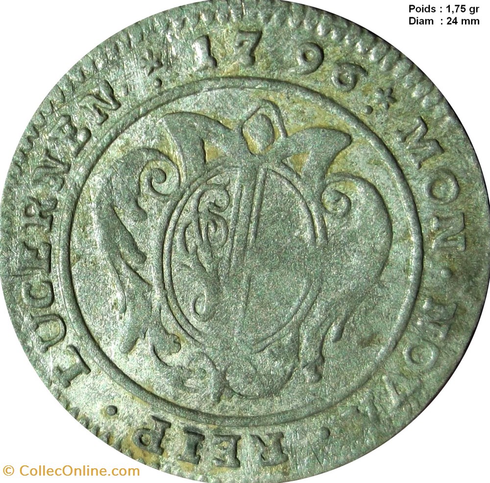 1/2 Batzen - Canton de Lucerne 1796 monnaies europe medievale suisse 1 2 batzen canton de lucerne 1796