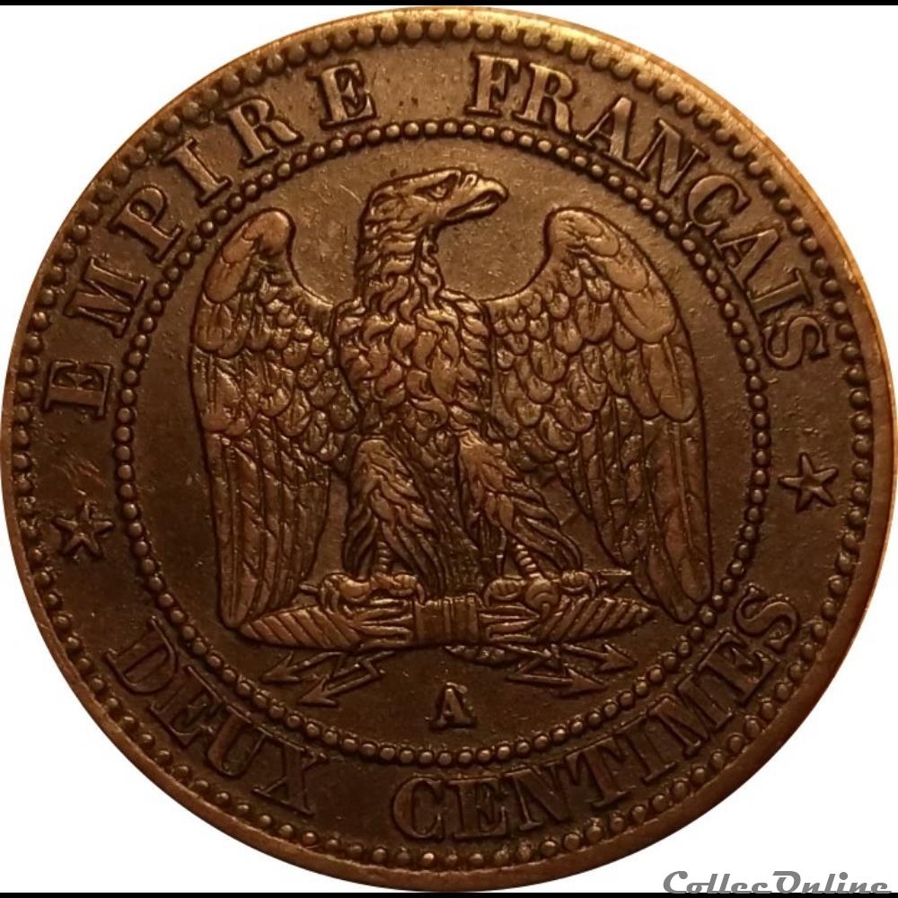 2 Centimes Napoléon III Tête Laurée Buste Définitif 1862 A monnaie france moderne 2 centimes napoleon iii tete lauree buste definitif 1862 a