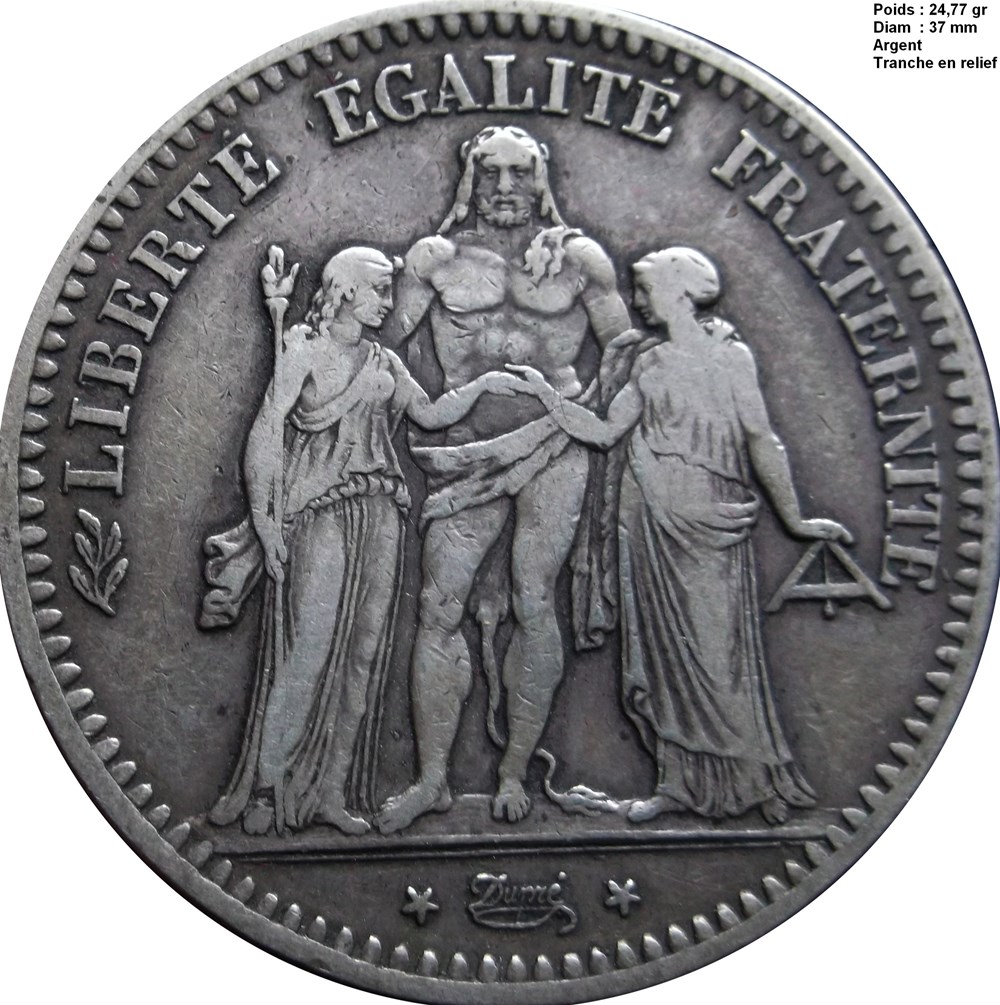 5 francs Hercule IIe République 1848 A Paris monnaies monde france 5 francs hercule iie republique 1848 a paris