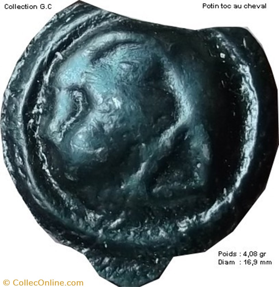 monnaie antique av jc ap gauloise potin toc au cheval