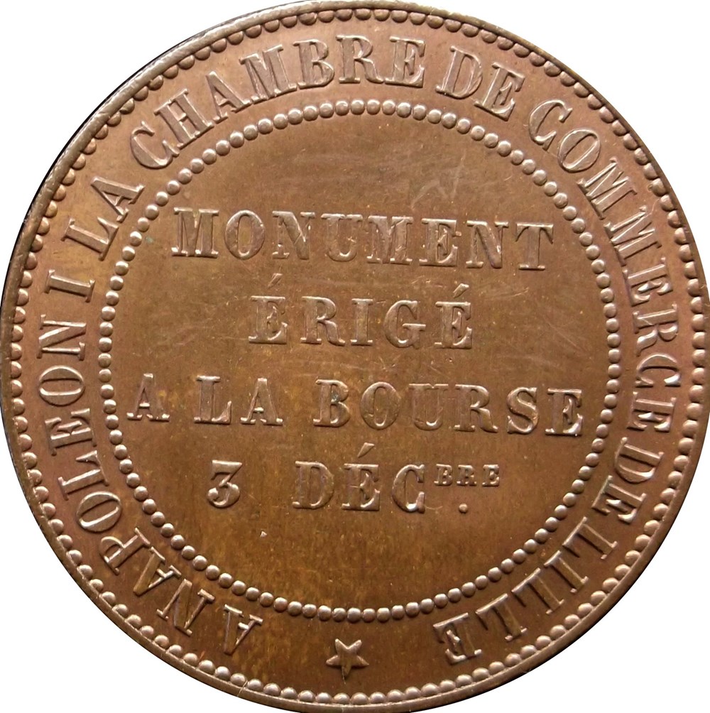Module 10 centimes, monument érigé à la Bourse le 3 décembre 1854 1854 monnaies europe medievale france feodales module 10 centimes monument erige a la bourse le 3 decembre 1854 1854