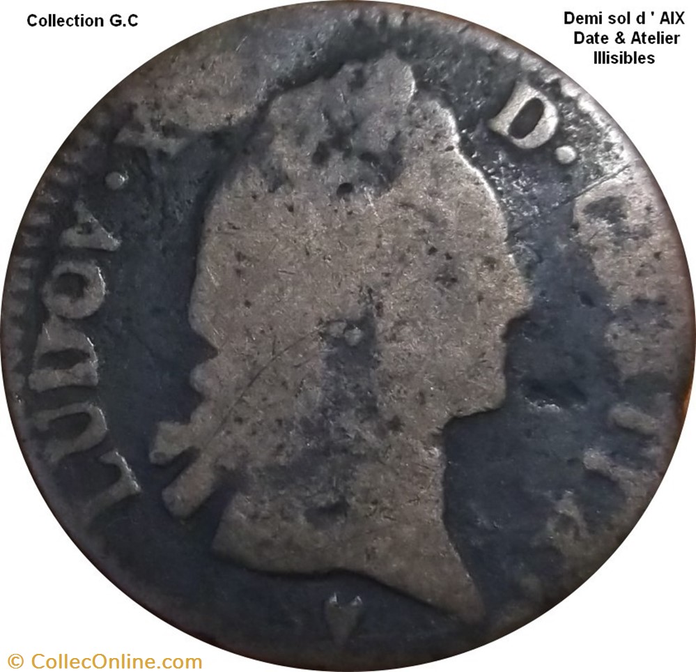 monnaie france royale demi sol aix date illisible