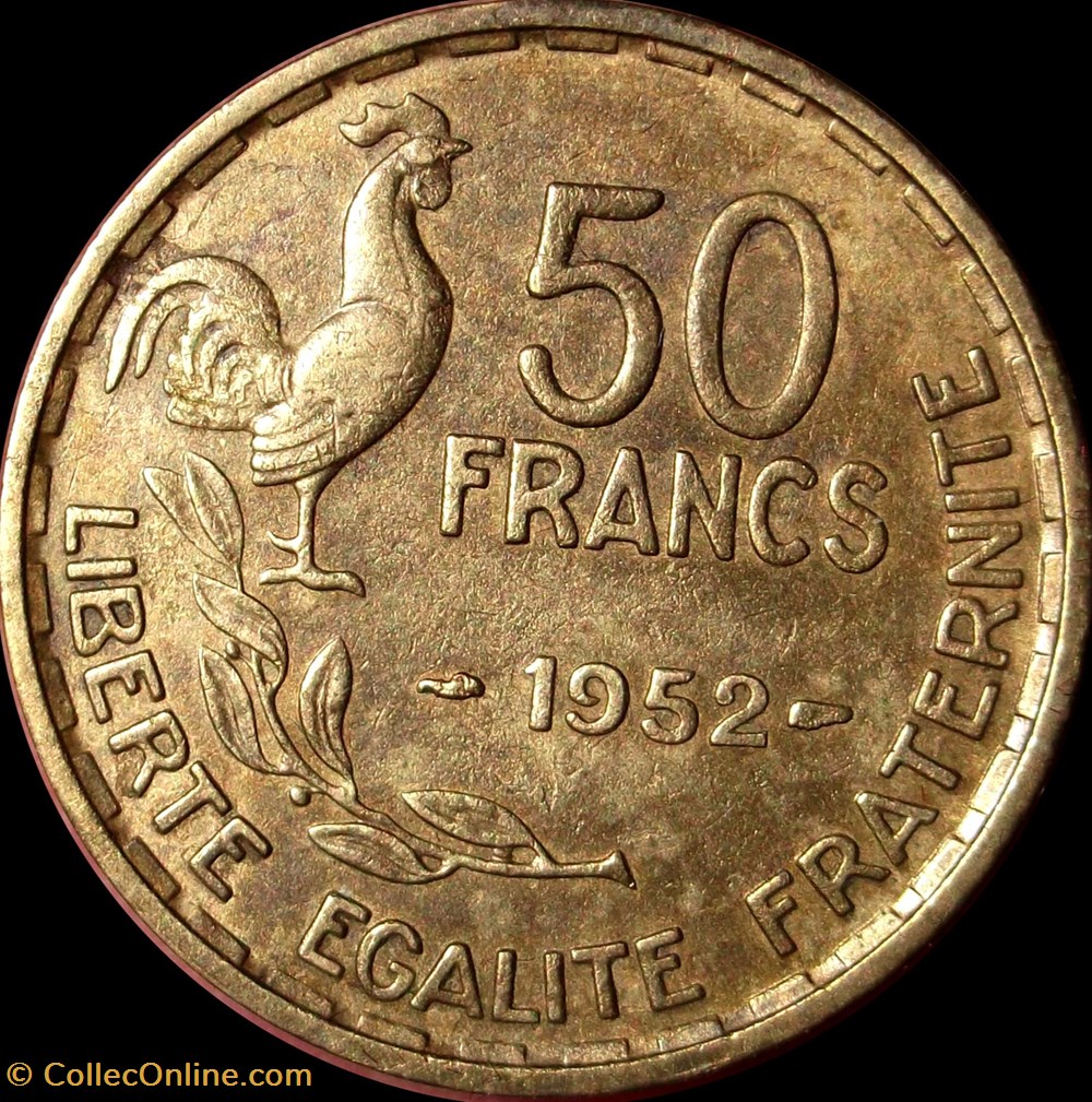 monnaies 50 francs 1952