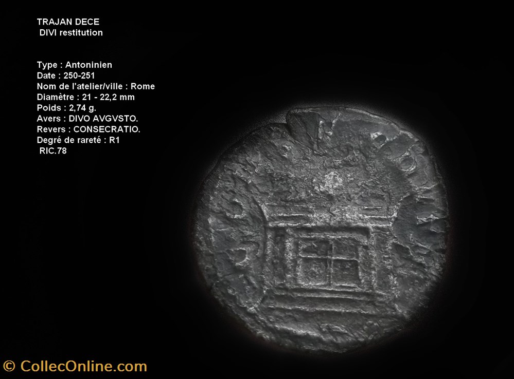monnaies antiques romaines republicaines imperiales trajan dece antoninien ric iv trajan decius 78