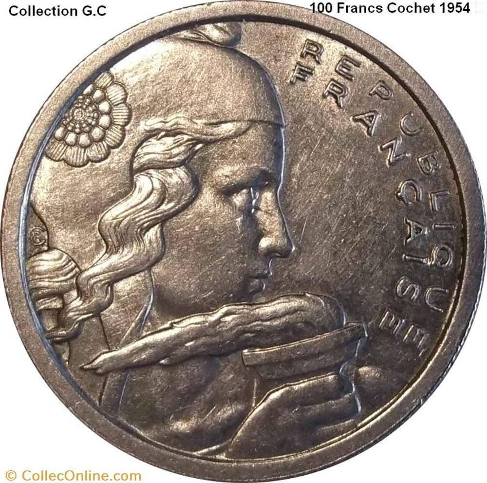 100 Francs Cochet 1954 monnaie france moderne 100 francs cochet 1954
