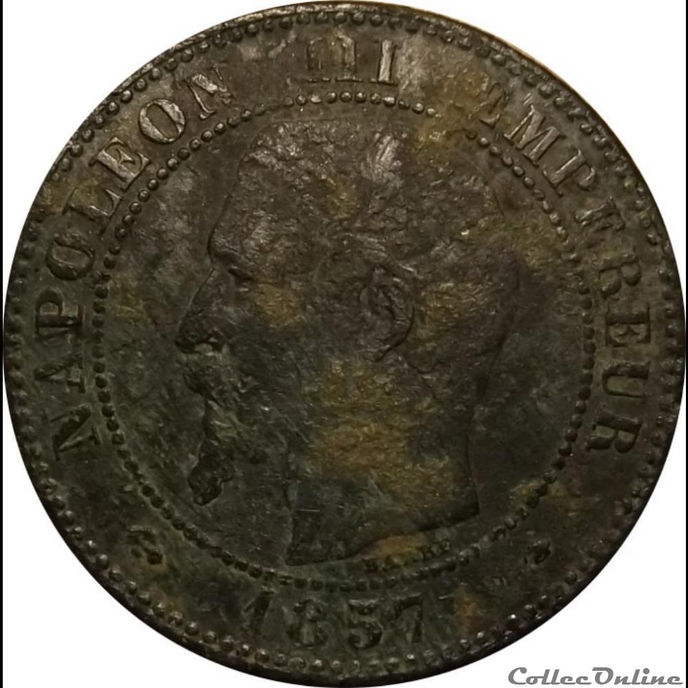 2 Centimes Napoléon III Tête Nue 1857 MA monnaie france moderne 2 centimes napoleon iii tete nue 1857 ma