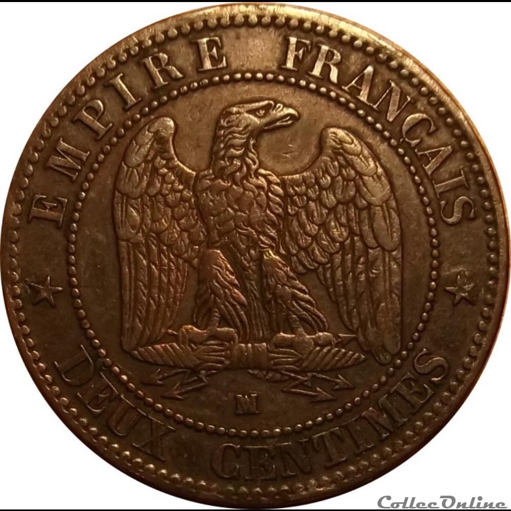 2 Centimes Napoléon III Tête Nue 1855 MA monnaie france moderne 2 centimes napoleon iii tete nue 1855 ma
