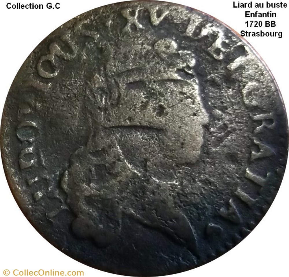 monnaie france royale liard au buste enfantin 1720 bb strasbourg