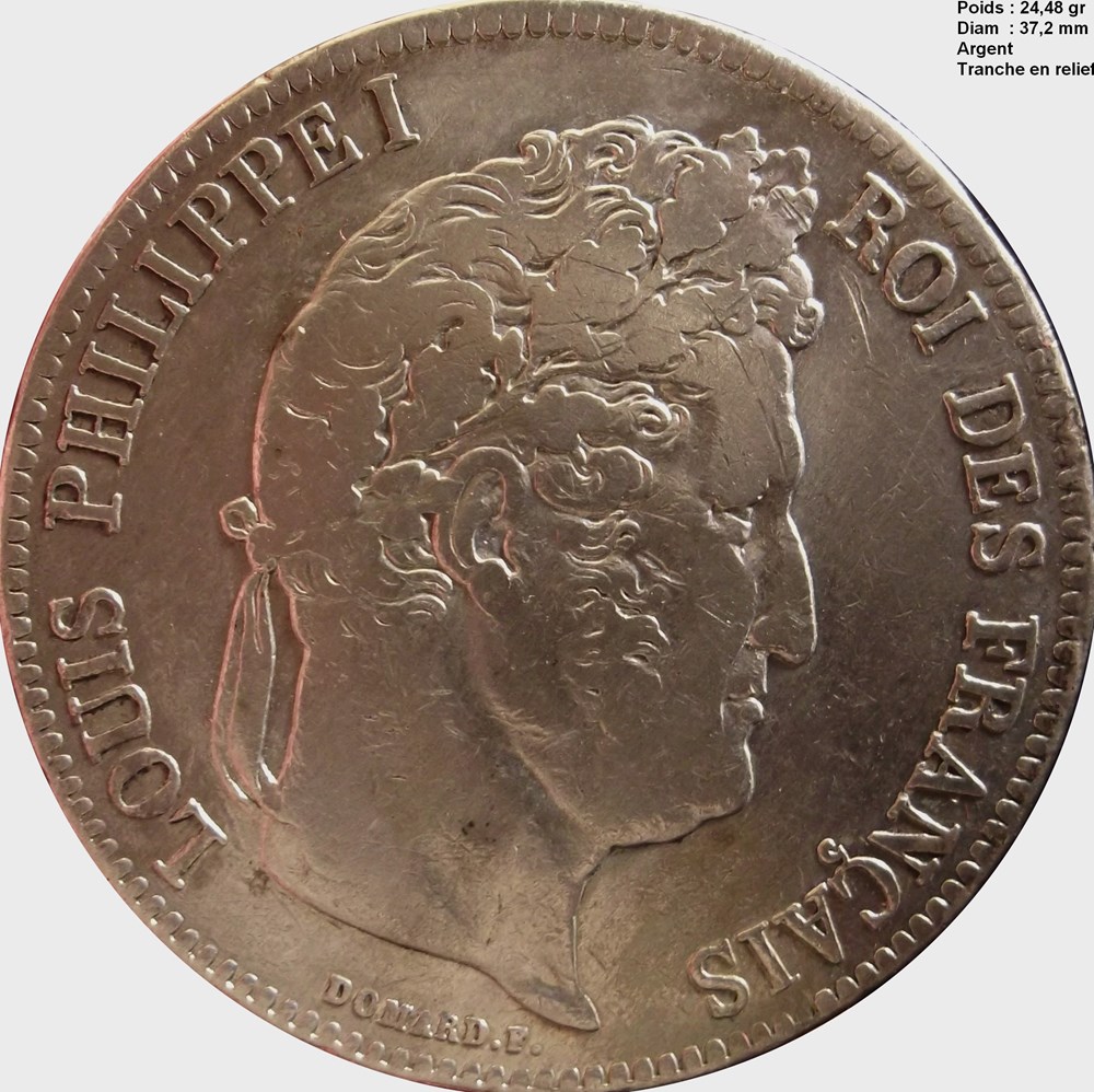 5 Francs Louis Philippe 1835 H La Rochelle monnaies monde france 5 francs louis philippe 1835 h la rochelle