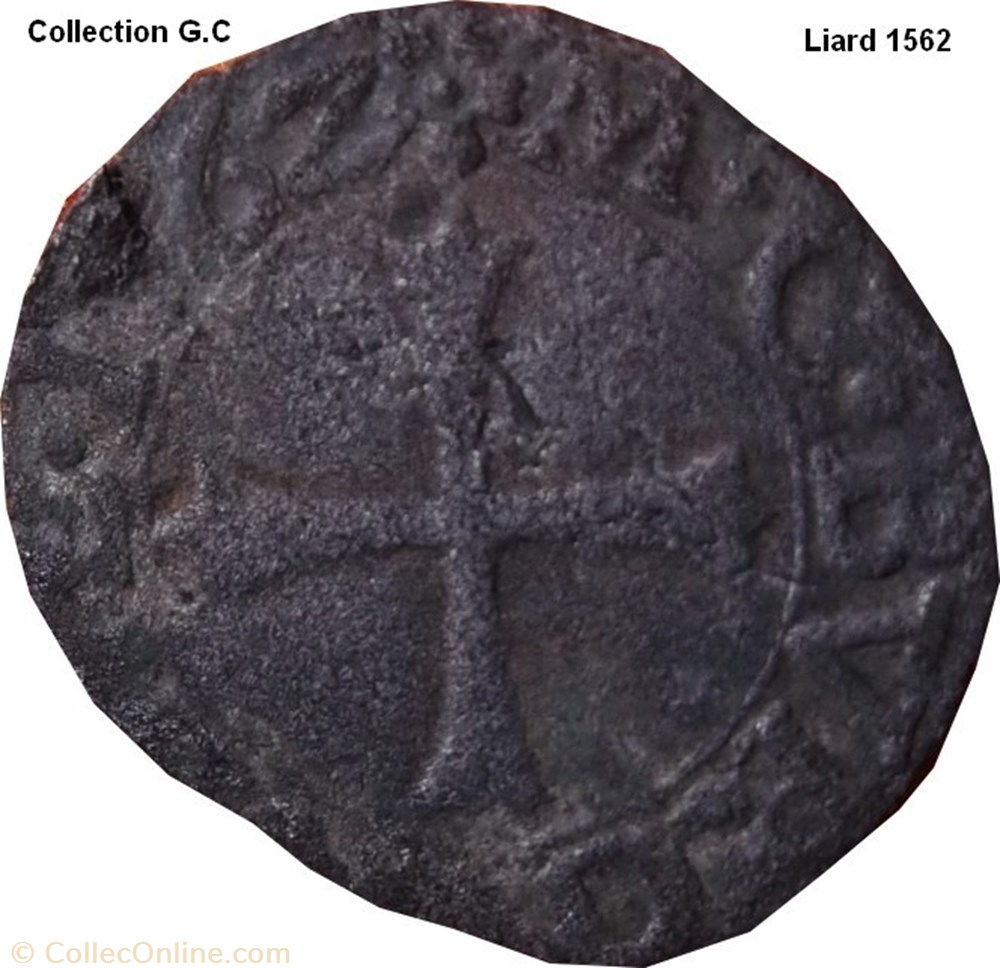 monnaie feodale liard philippe ii 1562