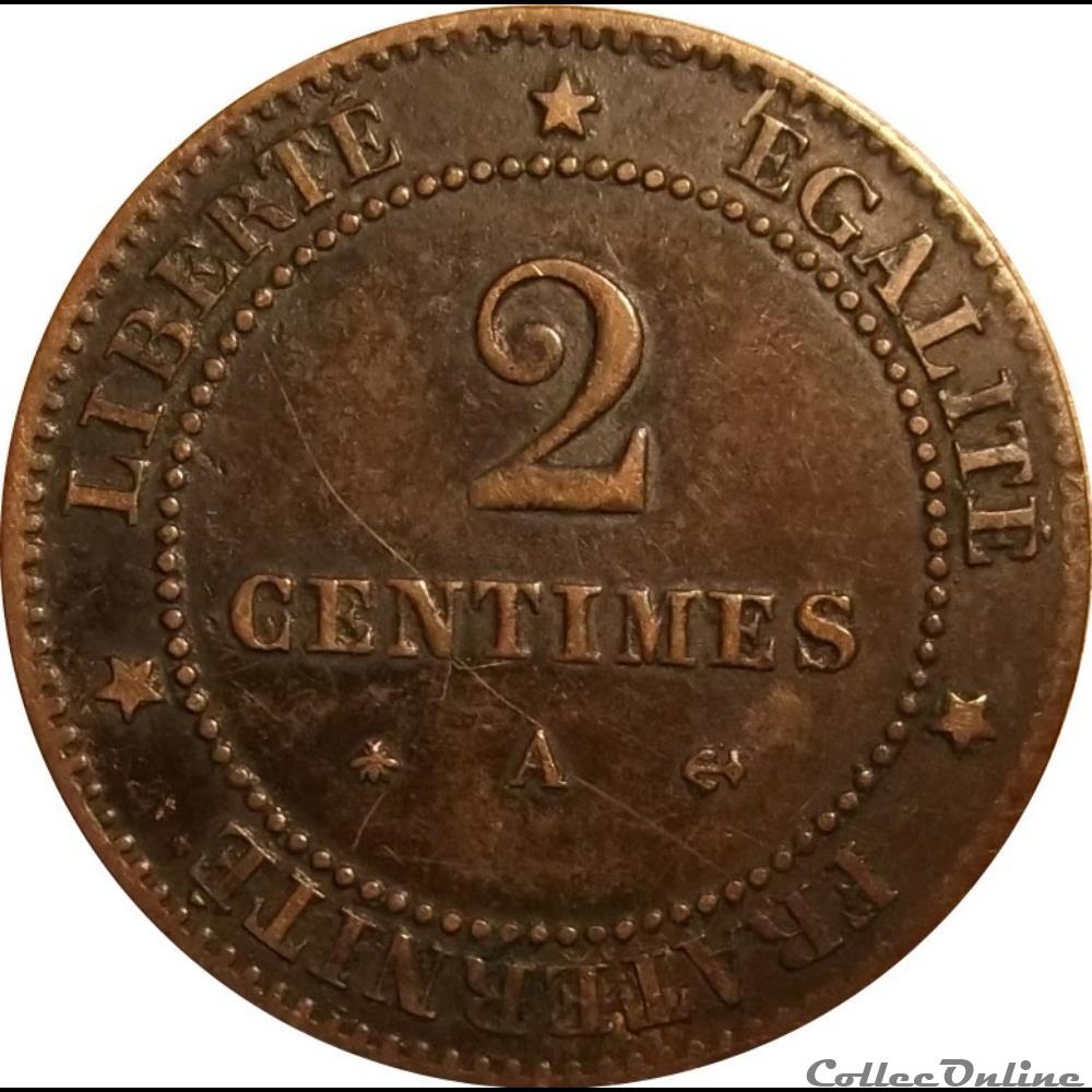 Deux Centimes Cérès 1879 Grand A monnaie france moderne deux centimes ceres 1879 grand a