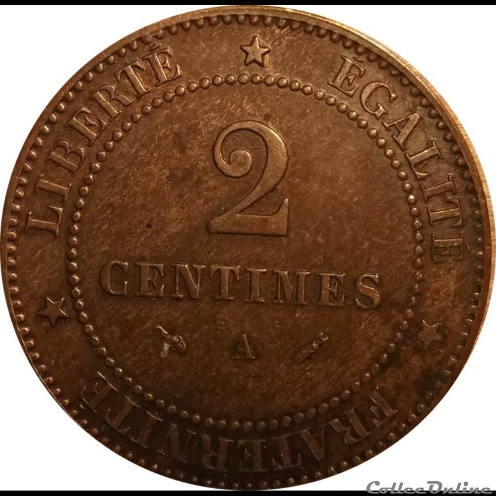 Deux Centimes Cérès 1895 A monnaie france moderne deux centimes ceres 1895 a