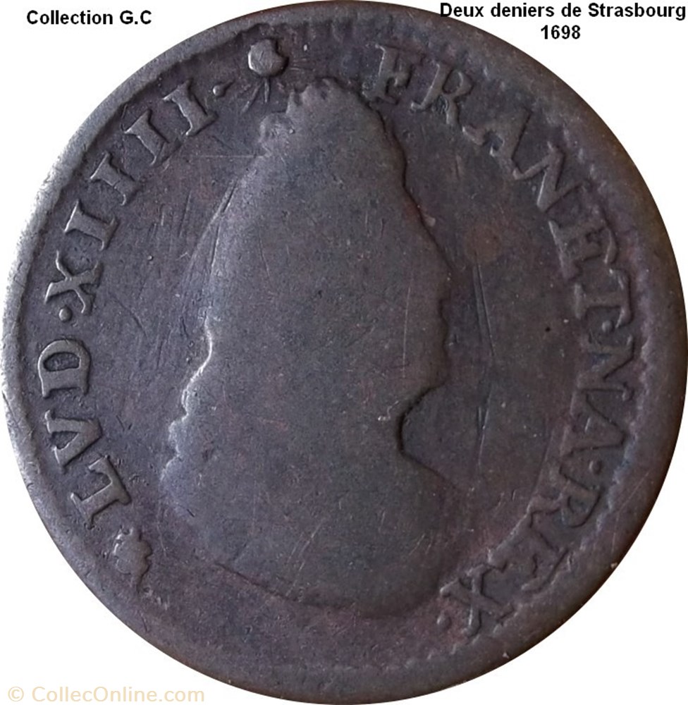 Deux deniers de Strasbourg 1698 monnaie deux deniers de strasbourg 1698