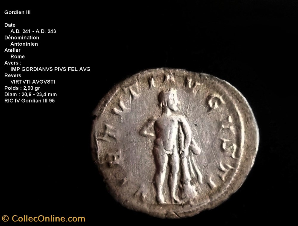 monnaies antiques a romaines republicaines imperiales gordien iii ric 95