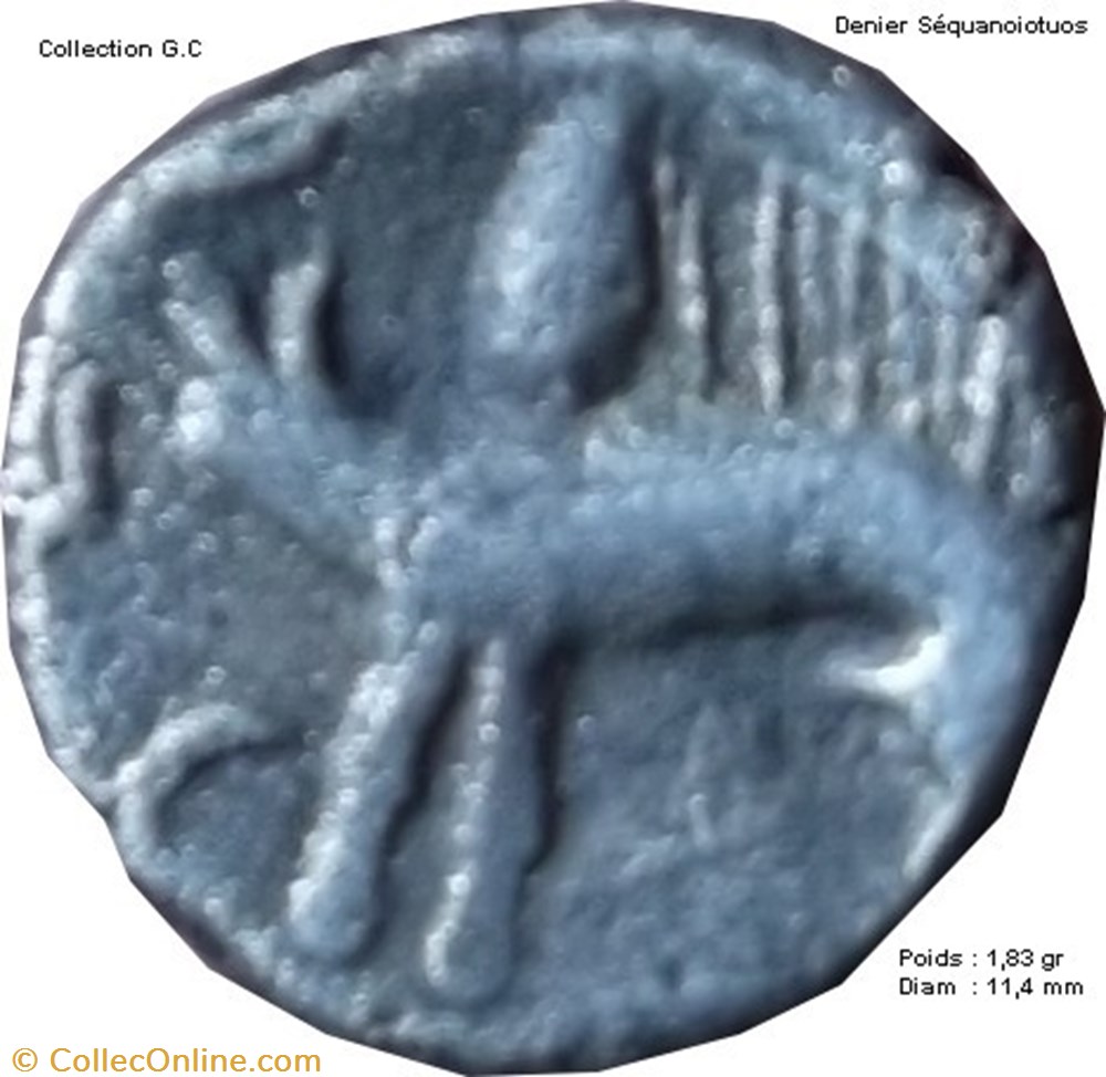SÉQUANES (Région de Besançon) Denier SEQVANOIOTVOS monnaie antique av jc ap gauloise sequanes region de besancon denier seqvanoiotvos