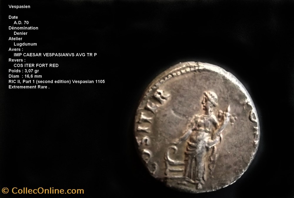 monnaies antiques romaines republicaines imperiales vespasien ric 1105