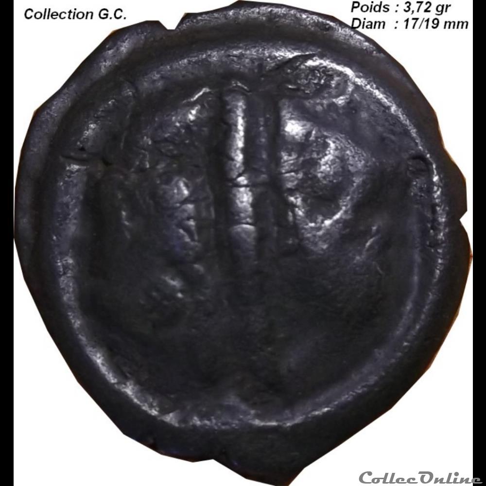 LINGONS Potin OYINDIA à la tête janiforme monnaie antique gauloise lingons potin oyindia a la tete janiforme