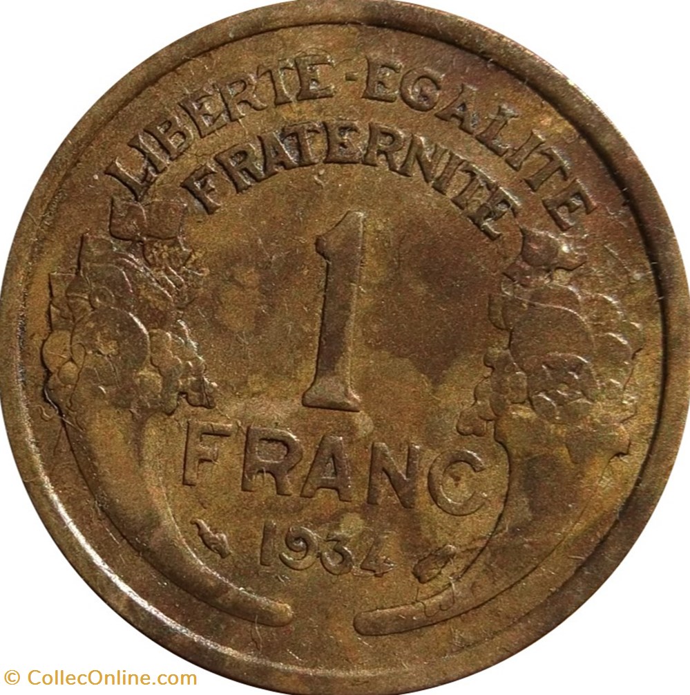 1 franc Morlon 1934 Paris F.219/5 monnaies 1 franc morlon 1934 paris f 219 5