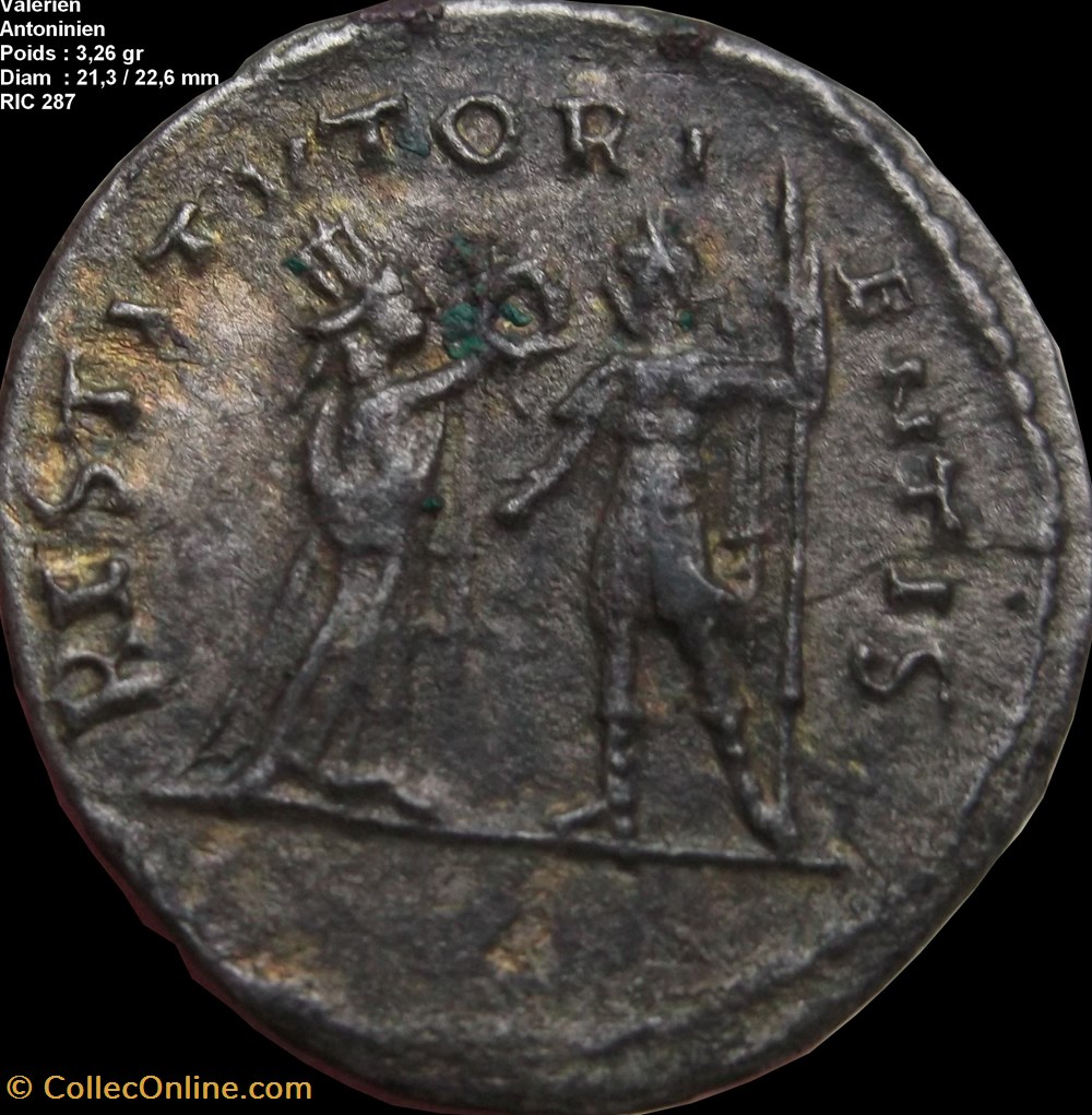Antoninien VALERIEN RIC 287 monnaies antiques romaines imperiales et republicaines antoninien valerien ric 287