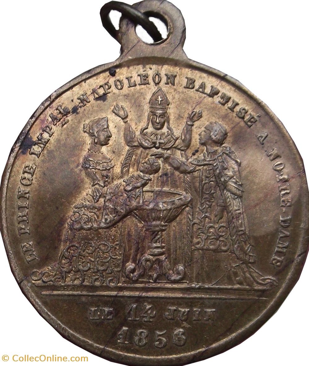 Baptême du Prince impérial Napoléon Eugène Louis Jean Joseph (1856-1879), 14 juin 1856 medailles bapteme du prince imperial napoleon eugene louis jean joseph 1856 1879 14 juin 1856