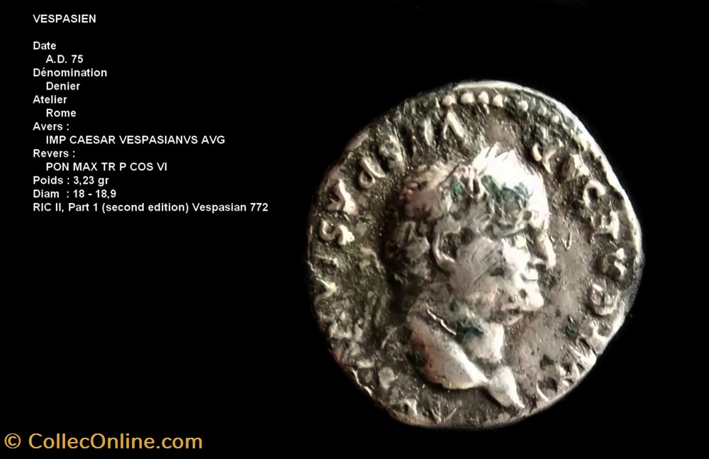 monnaies antiques romaines republicaines imperiales vespasien ric 772
