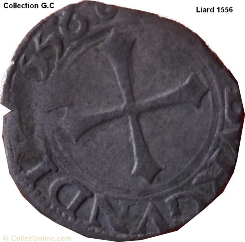 Liard Charles Quint ( ou V ) 1556 monnaie feodale liard charles quint ou v 1556