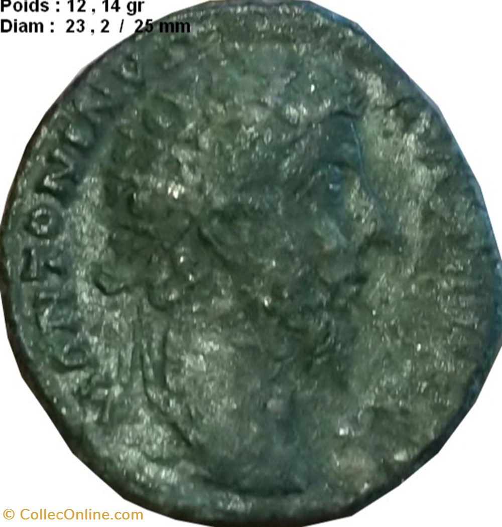 Antonin le Pieux, as, Rome, 155-156 monnaies antiquite av jc ap romaines republicaines imperiales antonin le pieux as rome 155 156