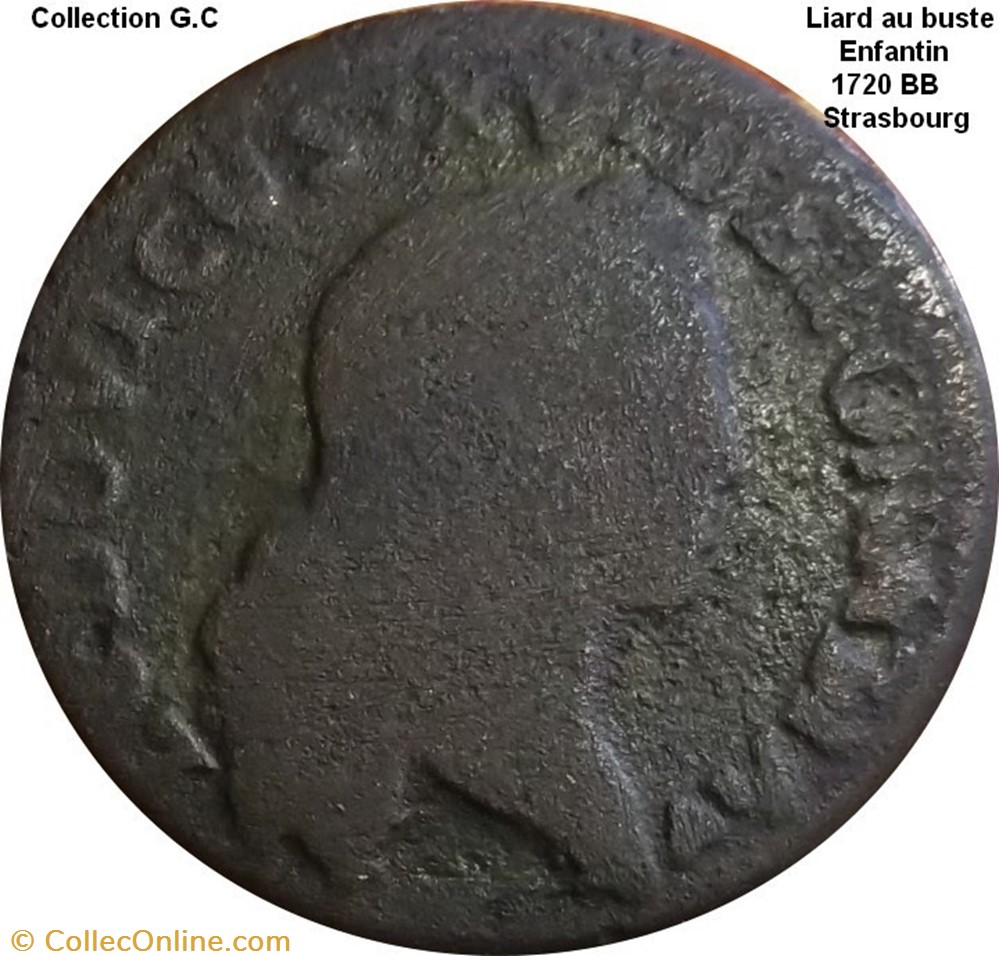 monnaie france royale liard au buste enfantin 1720 bb strasbourg