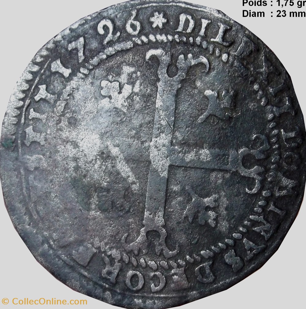 SUISSE - CANTON D'OBWALD 1/2 Batzen 1726 monnaies europe medievale suisse canton obwald 1 2 batzen 1726