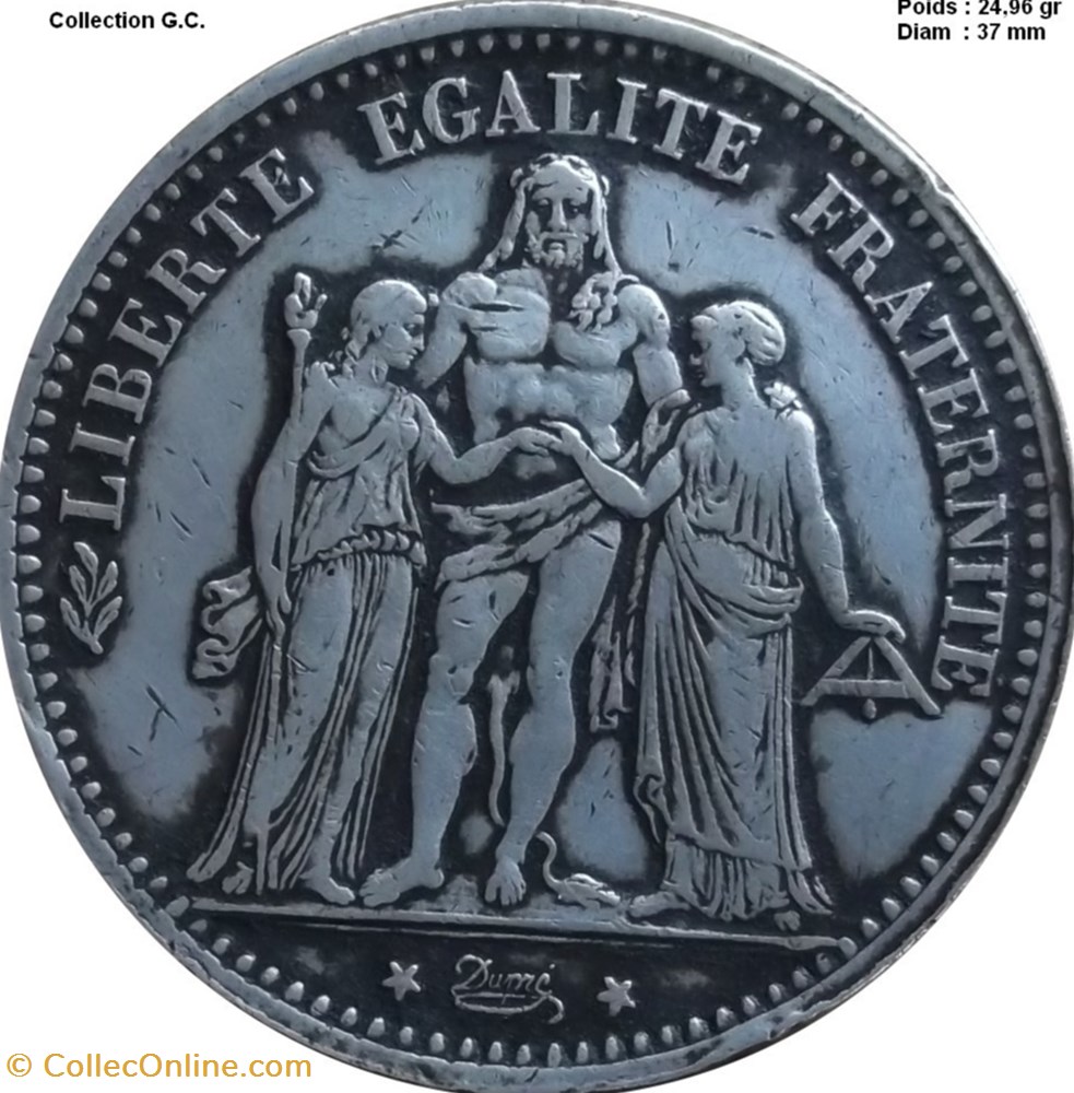 - 5 francs Hercule 1873 AParis monnaies monde france 5 francs hercule 1873 aparis