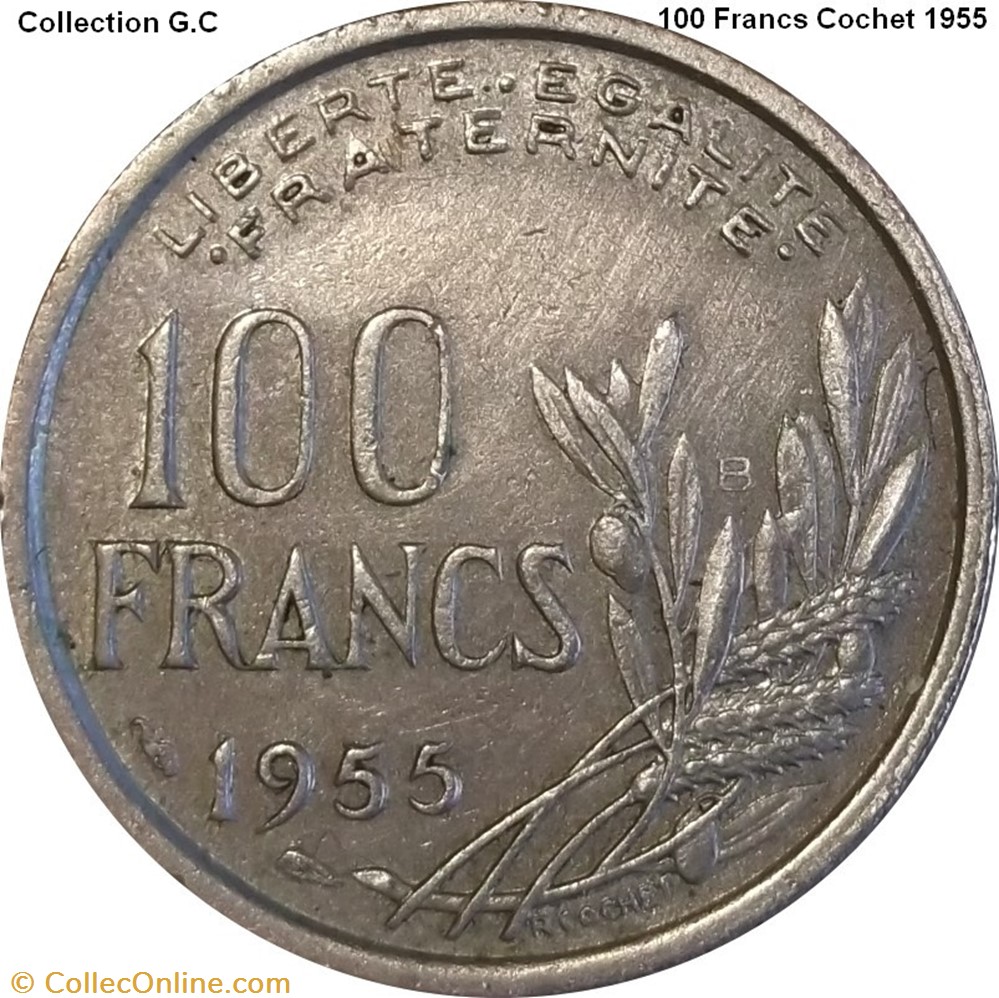 100 Francs Cochet 1955 monnaie france moderne 100 francs cochet 1955