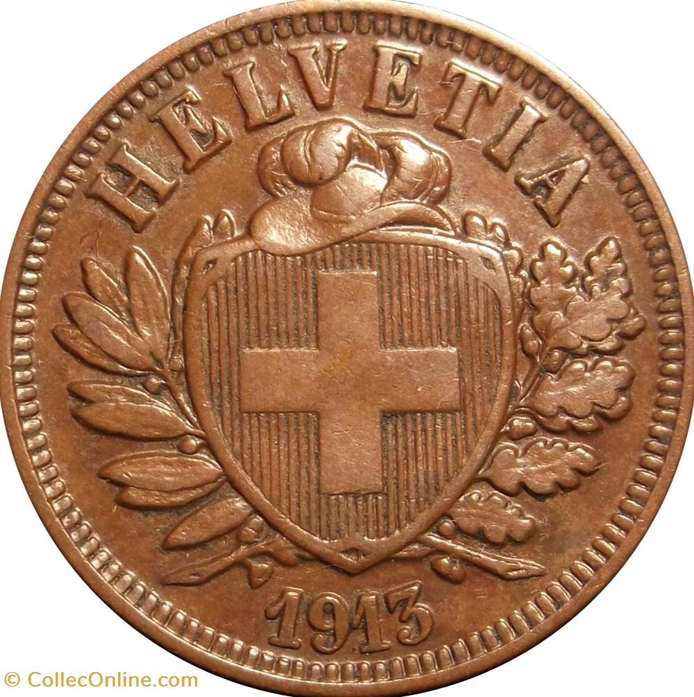 SUISSE 2 Centimes (Rappen) 1913 Berne monnaies europe medievale suisse 2 centimes rappen 1913 berne