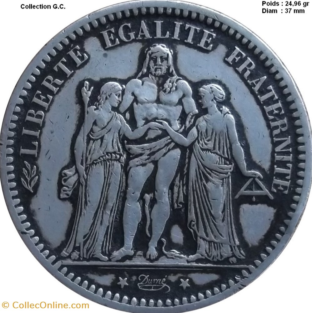 5 francs Hercule 1872 A Paris monnaies monde france 5 francs hercule 1872 a paris