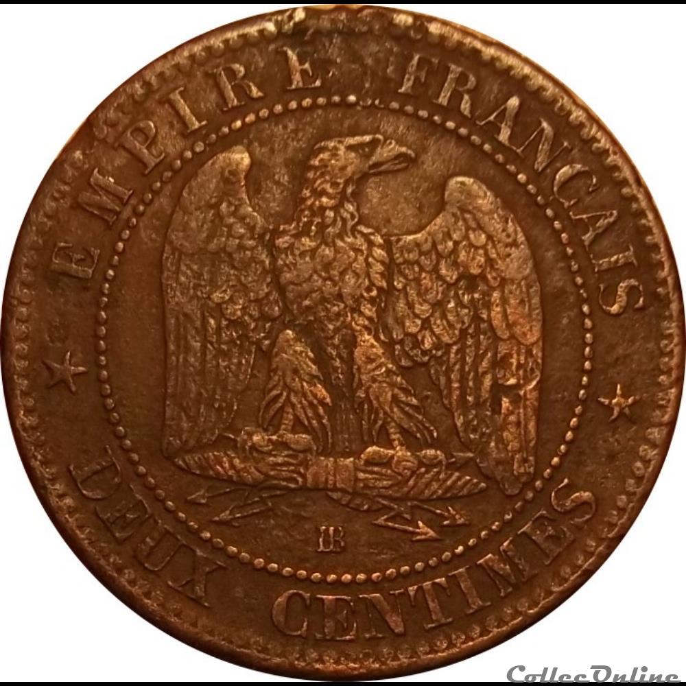 2 Centimes Napoléon III Tête Nue 1853 BB monnaie france moderne 2 centimes napoleon iii tete nue 1853 bb